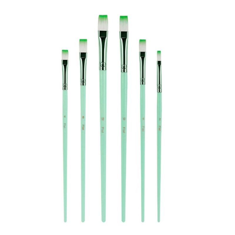 6 Pcs Watercolor Paint Brushes Nylon Hair Painting Brush Art Supplies Watercolor Painting Tool for Artists Students