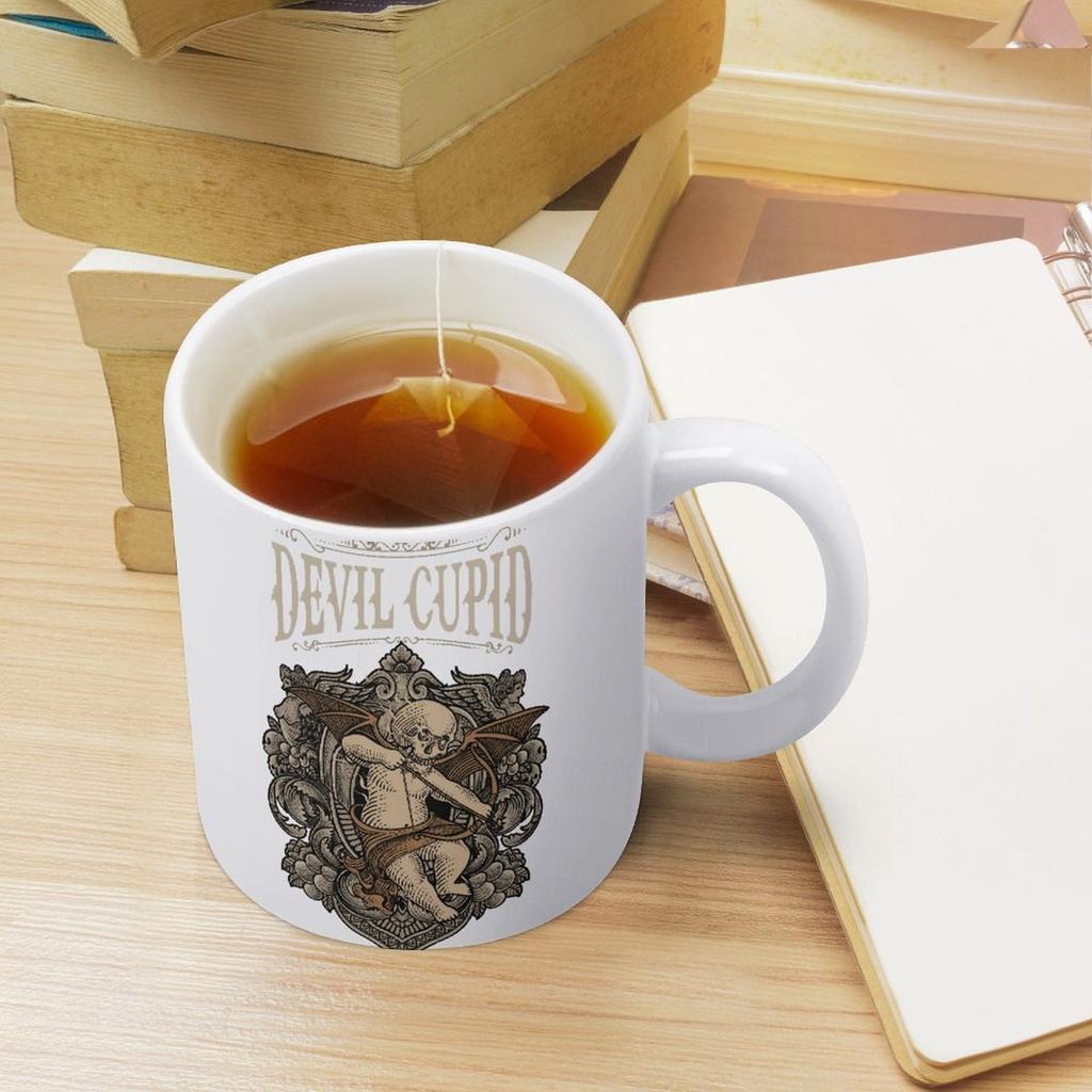 11 oz weiße Keramiktasse mit glänzendem Finish, bedruckter Beschichtung und langlebigem, hitzebeständigem Gefühl für Kaffee- oder Kakaoliebhaber