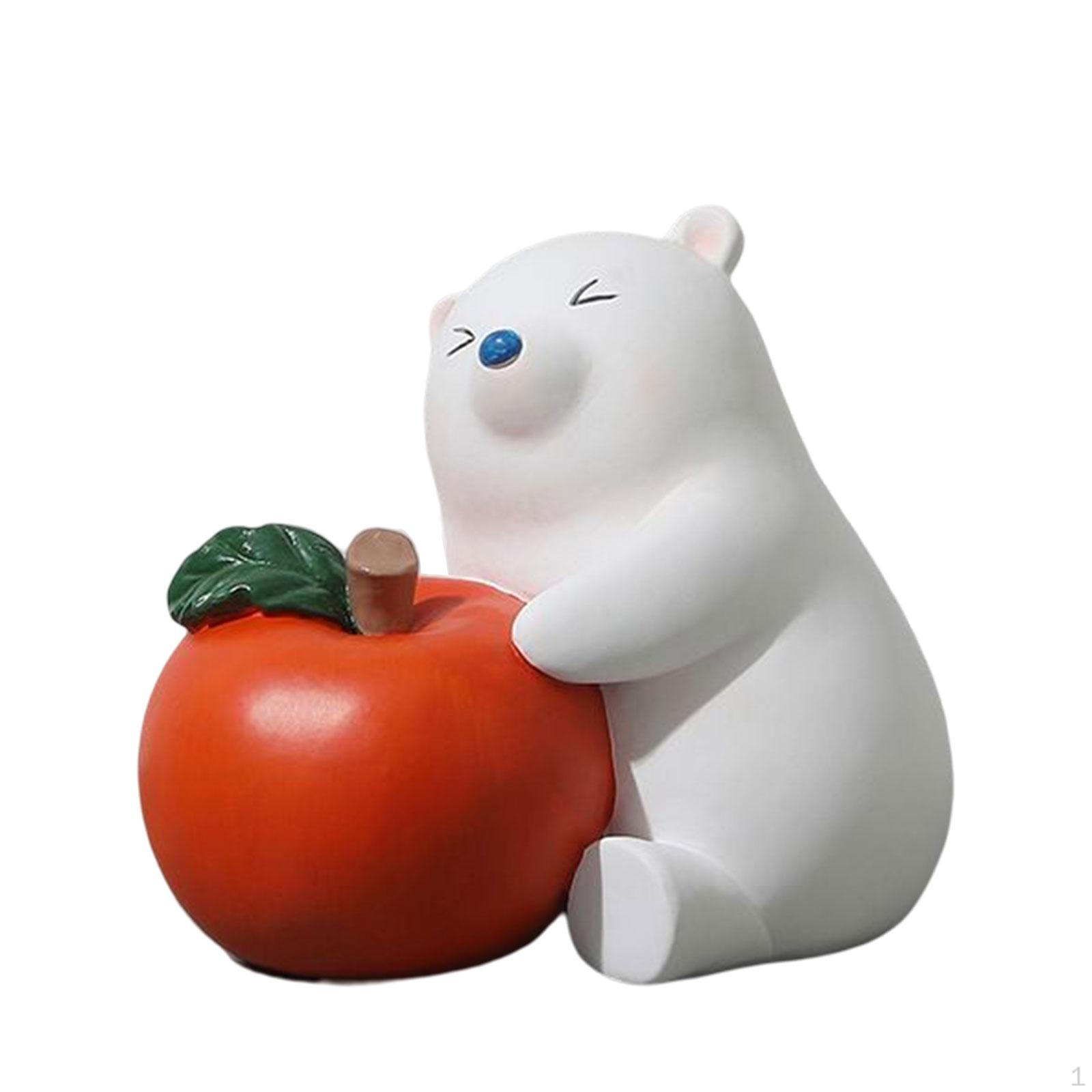 

Chinese Animal Sculpture Cake Topper Ornament Miniature for Decoration Holiday Home Party Bookshelf Bear