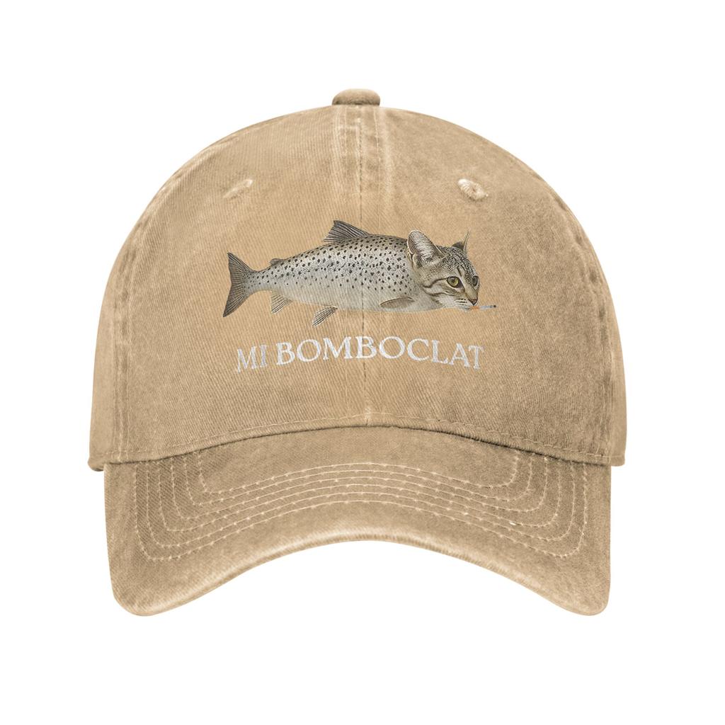 Baseball Cap Bomboclat Fish Cat Meme Mi Bomboclat Silly Stupid Brainrot Spring y2k Cool Hip Hop Hats Men Hot Sale Baseball Caps