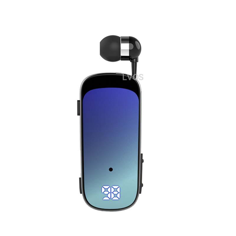 Bluetooth Wired Headset with Ultra-Long Battery, Single Ear, In-Ear Design, Vibration Alert, and Retractable for Business Calls.