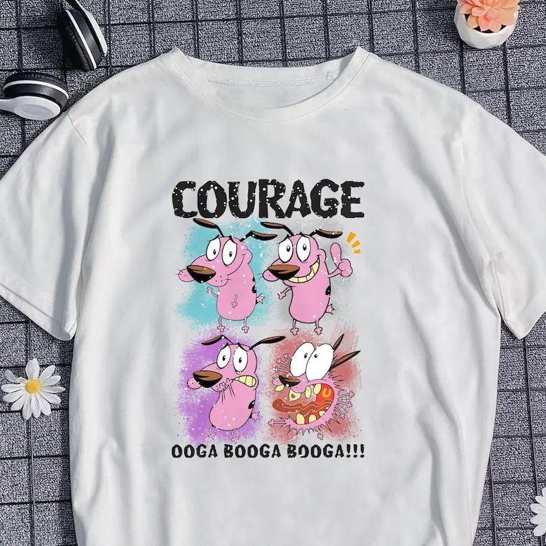 90s Cartoon Print Tshirt 90s TV Series Tee The Cowardly Dog TShirt Nostalgia Top Retro Scary Movie Clothes Funny Gifts Unisex S