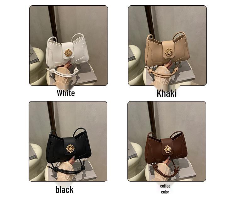 

Ретро Повседневная Сумка-тоут на одно плечо: Большая вместимость, однотонный модный стиль для осени/зимы 2025 чёрный