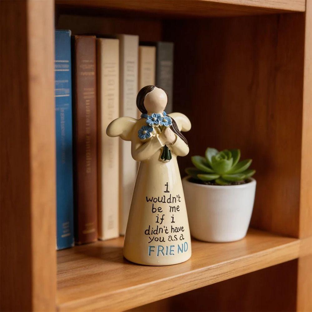 Love and Serenity Angel Ornament Resin Guardian Angel Figurine  for Valentine's Day Mother's Day