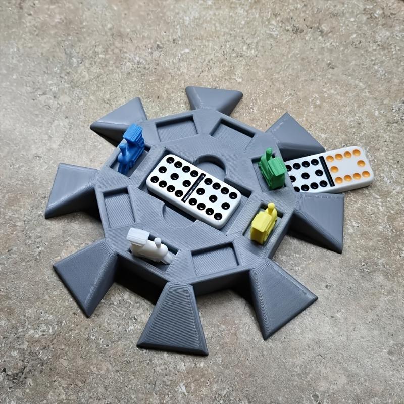 Mexican Train Domino Hub Durable Plastic 8 Slot Design For Family Game Nights Party Gatherings Domino Accessory