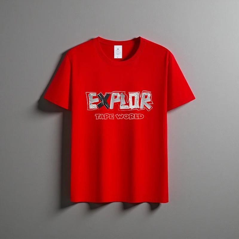 Estate Nuovo Unisex Versatile T-shirt Puro Cotone Alla Moda Casual Top Girocollo Traspirante Vestibilità Ampia Stampa Camicia Maniche Corte
