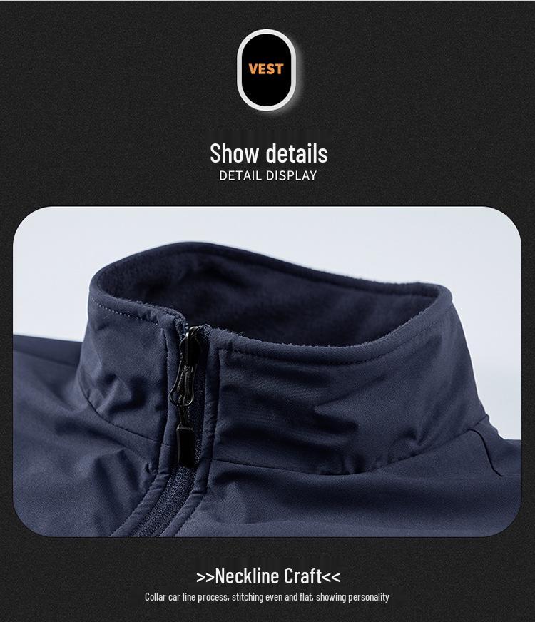 Men's Double-Sided Plush Winter Vest - 2024 Collection, Sleeveless Outerwear, Casual & Warm (Model 8822A)