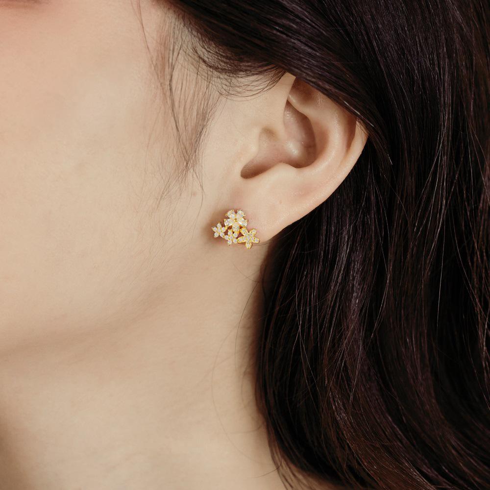 Minority Design S925 Sterling Silver Snowflake Zircon Earrings for Women