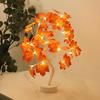 LED White Maple Leaf Tree Light - Decorative Night Light for Thanksgiving Atmosphere.