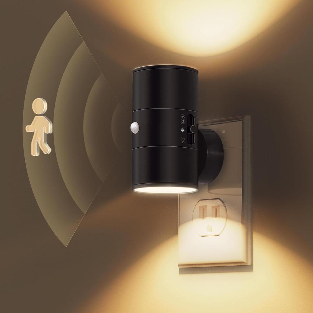 Motion Sensor LED Night Light with Dimmable Ambient Lighting for Bedroom