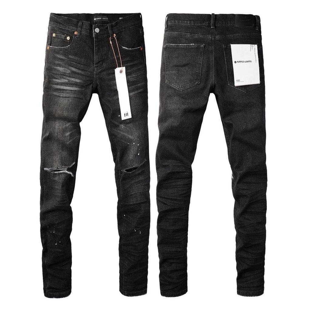 Jeans Uomo BeatStreet High Street Americana Nero Pieghettato Modello Base Nuova Tendenza Moda Jeans di Alta Qualità