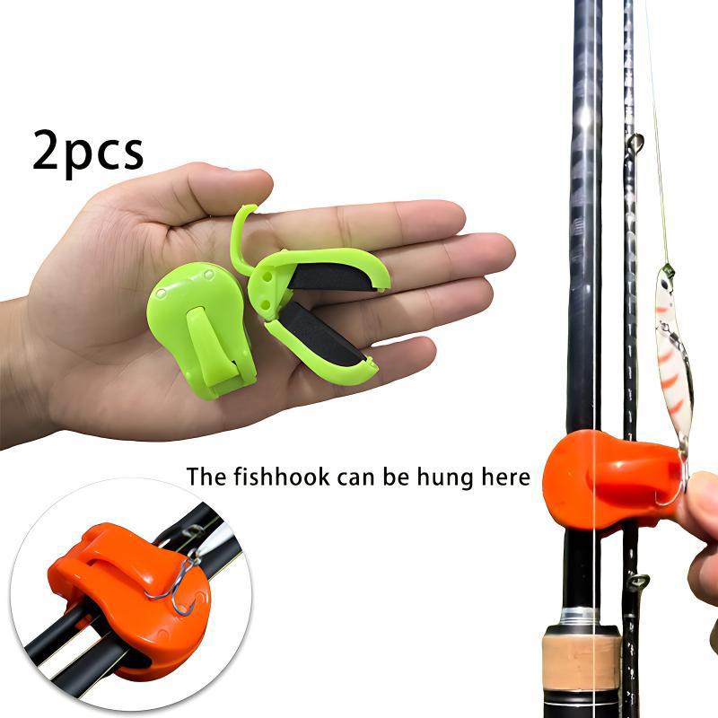 2Pcs Quick-Attach Fishing Rod Clip Tool-Free 1-Hand Holder For Freshwater Rods Storage Racks Secure Grip Tackle Organizer