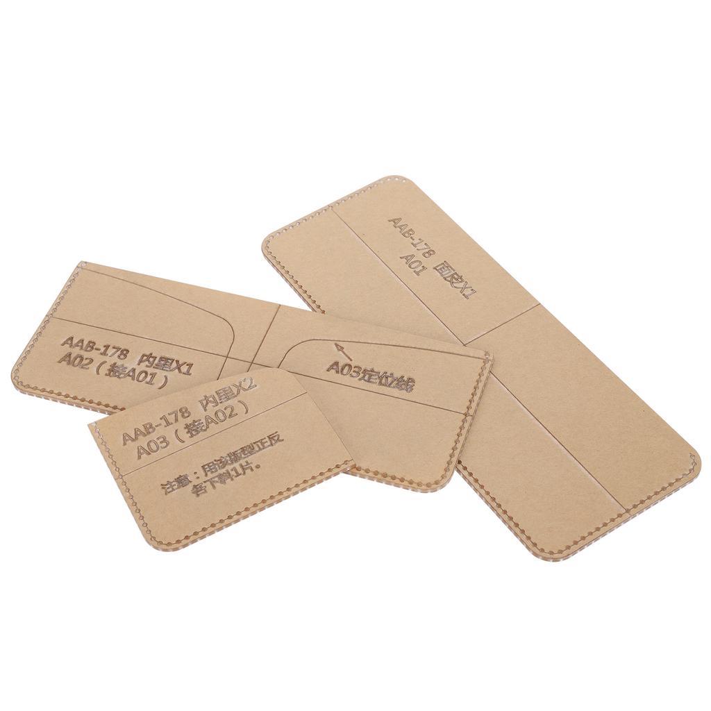 Short Wallet Acrylic Template Purse DIY Pattern Stencil Handmade Leather Craft Tool