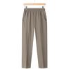 LangSha Women's Elastic Waist Straight-Leg Cropped Pants