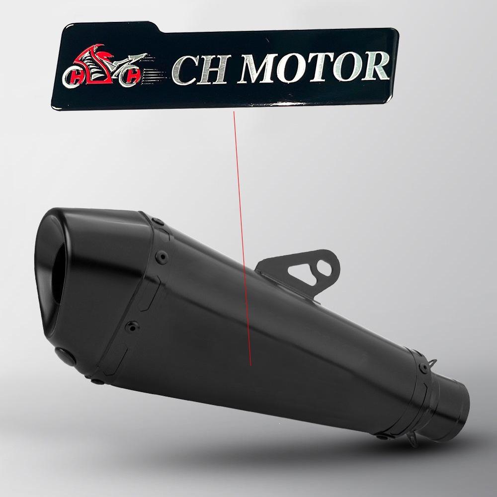 Conical Small Hex Universal 51mm Motorcycle Exhaust Pipe - Stainless Steel