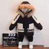 Boys Winter Hooded Jacket Fashion Baby Winter Quilted Plus Velvet Thick Warm Jacket