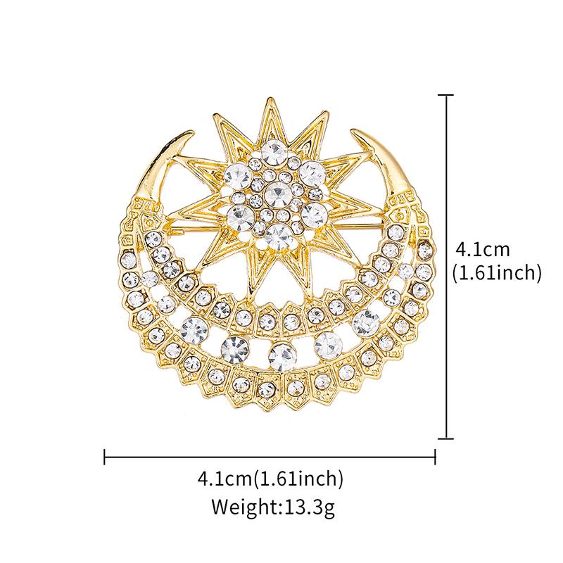 Muslimischer Stern Mond Brooch Universelle Legierung Brooch Trendige Und All-Match Kleidung Rucksack Schal Accessoires Broschen 1 Stück