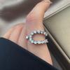 0.78cttw Full Moissanite Opening Rings for Women   CopperLab Diamond Row Ring Engagement Wedding Bands Jewelry GRA