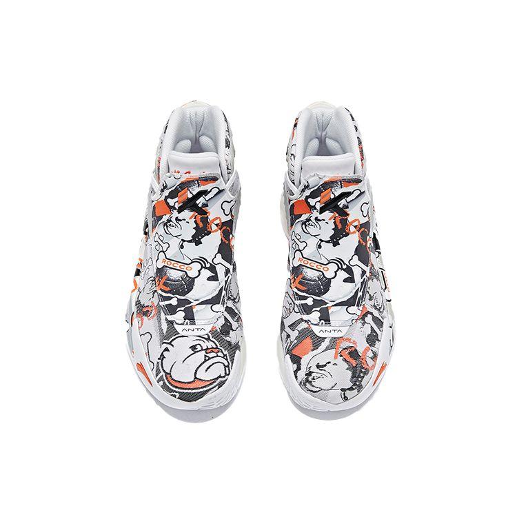 Anta Zapatillas de Baloncesto de Caña Alta con Amortiguación KT5 Antideslizantes Resistentes al Desgaste para Mujer Zapatillas Blancas Negras Naranjas 122011101-5