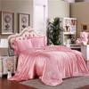 Luxurious Satin Silk Bedding Set 4pc With Comfortable Fitted Sheet And Pillow Case
