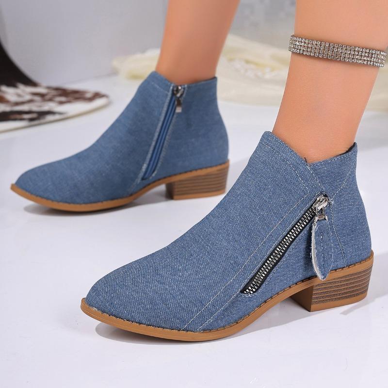 Damen Chelsea Boots mit Leopardenmuster in weiter Weite, spitzer Zehenpartie, Reißverschluss an der Seite, Stiefeletten mit Blockabsatz aus Wildleder für Damen