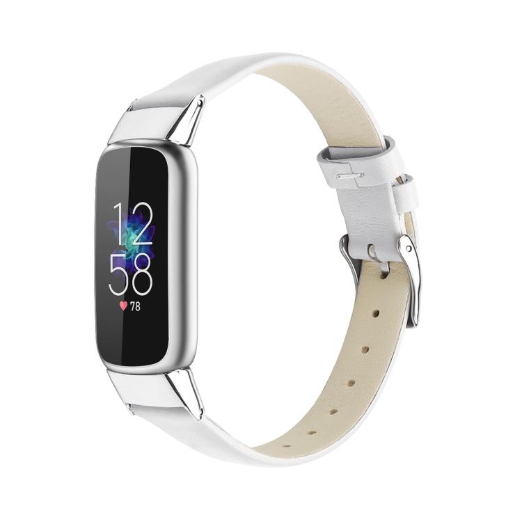

Для Fitbit Luxe Кожаный ремешок для часов, Размер:S(белый) S белый