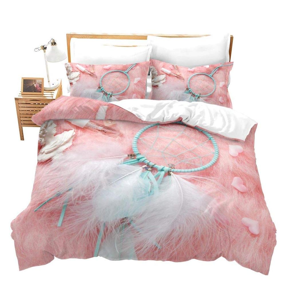 Cartoon Dreamcatcher Duvet Cover Set Single King Feather Bedding Set Microfiber Bohemian Comforter Cover For Girls Women Room