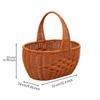 Oval Basket with Handle Long-Lasting Imitation Rattan Lightweight