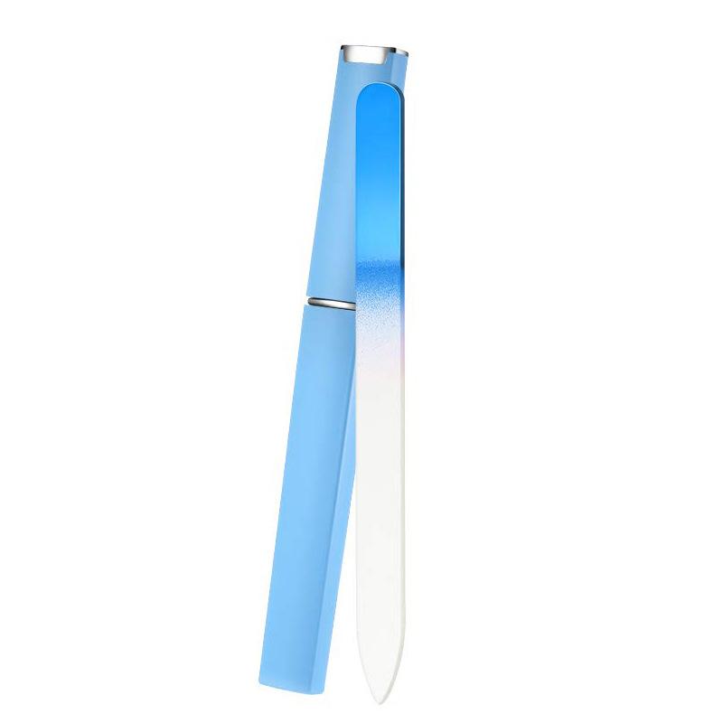 1pc Nail Files with Case Crystal Glass File Buffer Manicure Device Professional Nail Art Buffer Files Salon Nail Art Tools
