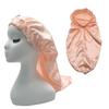 No Moq High Quality Long Bonnets for Braids Satin Bonnet Custom Logo Silk Bonnet with Button