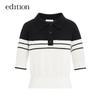 Edition Women's Color-Block Polo Knit Short-Sleeve Top