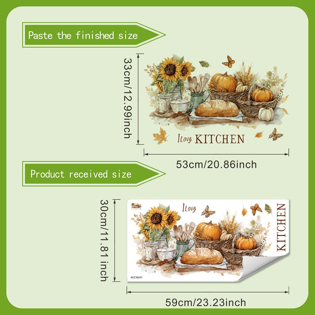 Warm Kitchen Decoration Stickers, Autumn Harvest Decoration, Wall Beautification, Healing Atmosphere Effect