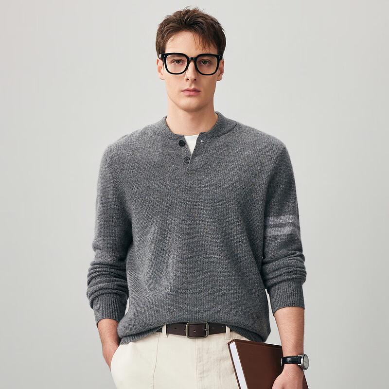 Kemeng Boka Men's 100% Cashmere Half-Zip Sweater