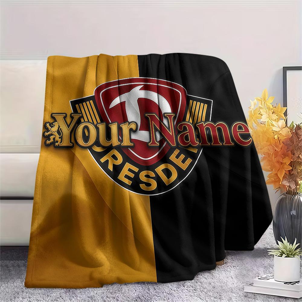 1 Stück Dynamo Dresden Benutzerdefinierter Name Gemustert Flanell Decke Geeignet Für Alle Jahreszeiten Für Heimdekoration Wärme Und Komfort Geschenke Feiertagsgeschenk