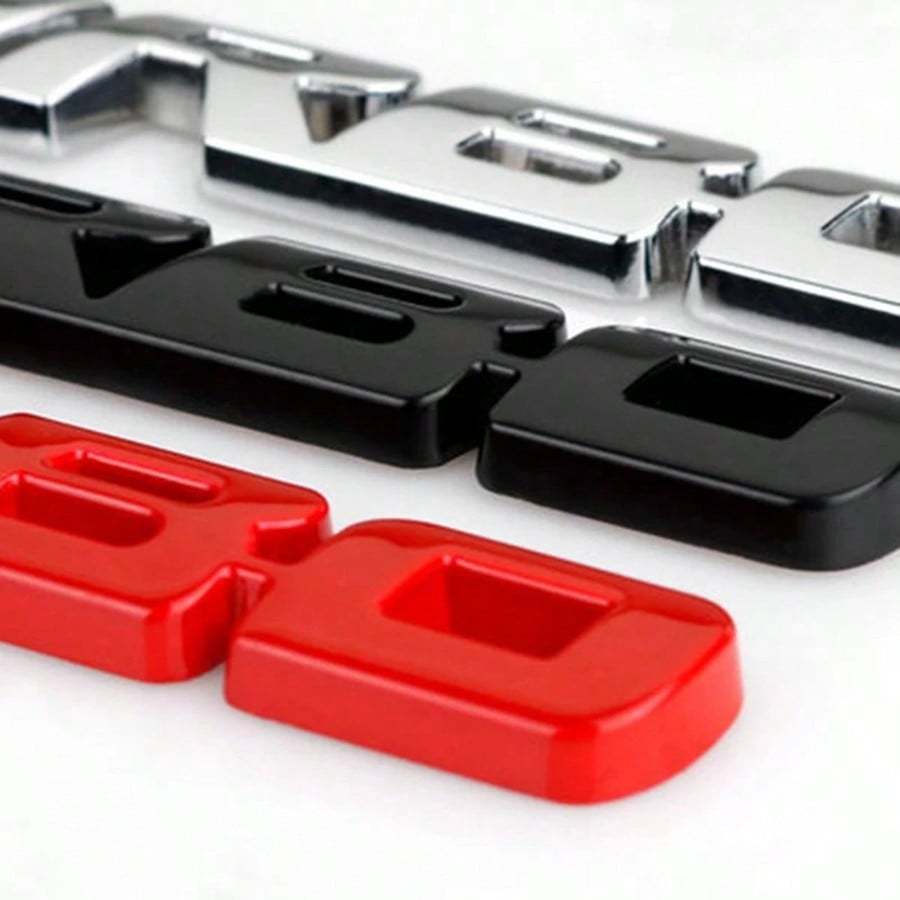 Metal Car Sticker Badge, Adhesive Car Decal Rear Badge Available In Silver/Black/Red