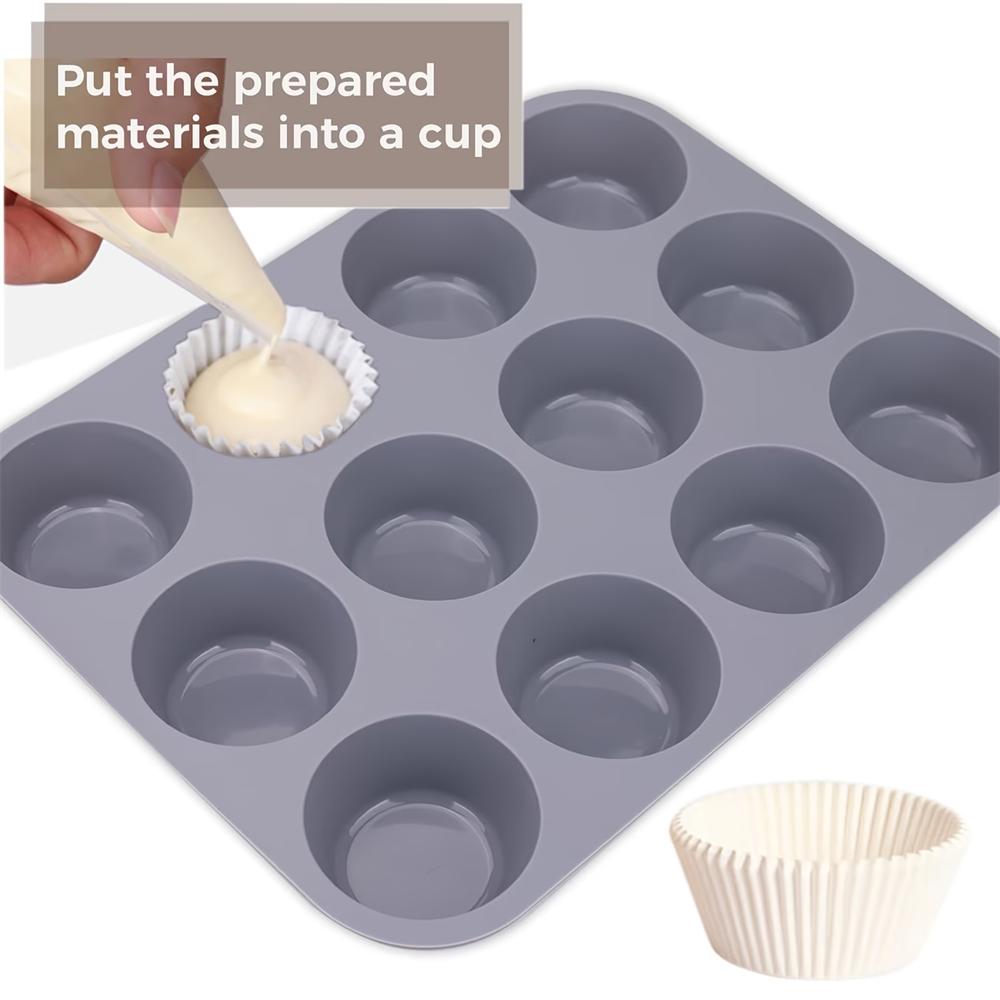Nonstick Silicone Mini Muffin Pan,Nonstick Baking Pans, Muffin Baking Food Grade Silicone Cupcake Molds, Food Safe Egg Tart Mold
