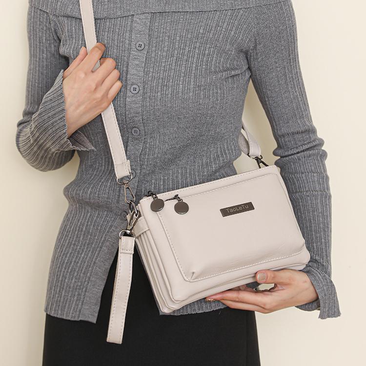 Texture Shoulder Bag  Women In 2024 New Fashionable Multi Compartment Women's Zero Wallet Soft Leather Handle Crossbody Small Bag
