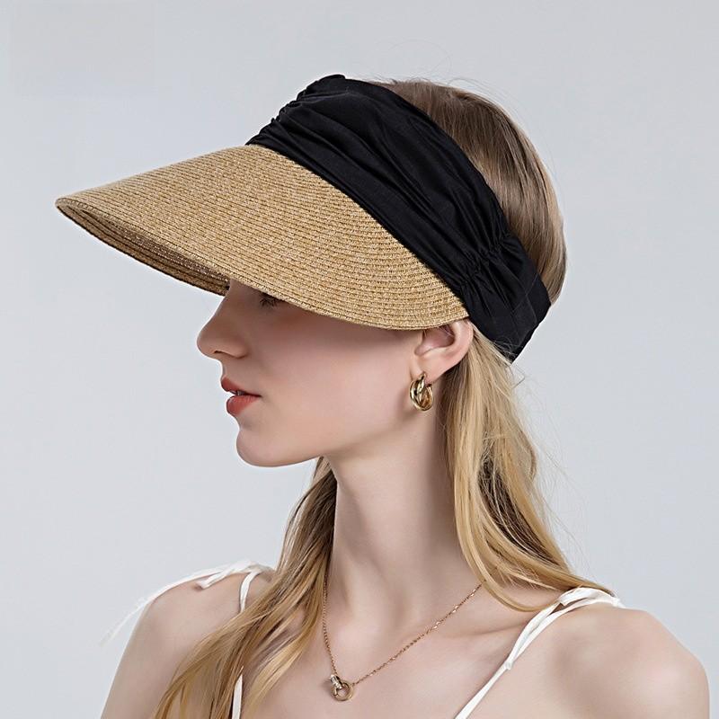 Summer Outdoor Sun Hat With Wide Brim Breathable Straw For Women Beach Casual