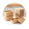 Yuanzhenghe Disposable Round Kraft Paper Meal Boxes