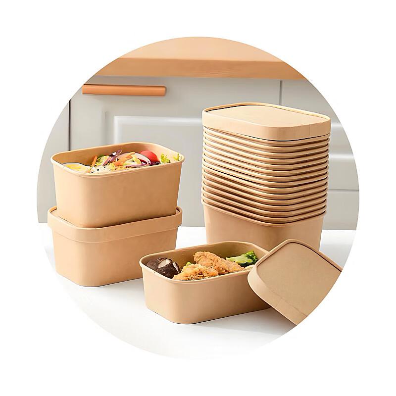 Yuanzhenghe Disposable Round Kraft Paper Meal Boxes