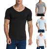 Ανδρικό καλοκαιρινό μπλουζάκι μονόχρωμο χωρίς ραφή Ice Silk V λαιμόκοψη κοντό μανίκι Μαλακό αναπνεύσιμο πουλόβερ Αθλητικό Business Casual Ανδρικό τοπ γραφείου