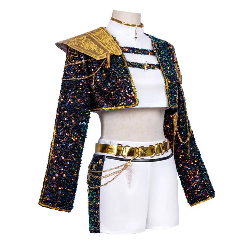 Girls Roleplay Glitter Costume Cosplay Shiny Costume Cosplay Disguise for Women Suit Outfits Halloween Xmas Carnival Party Suit