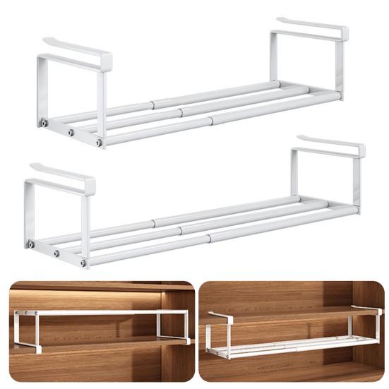Telescopic Shoe Rack Adjustable Cabinet Storage Hanging Shelf Organizer Multi-Functional No-drill Vertical Shoe Organizer