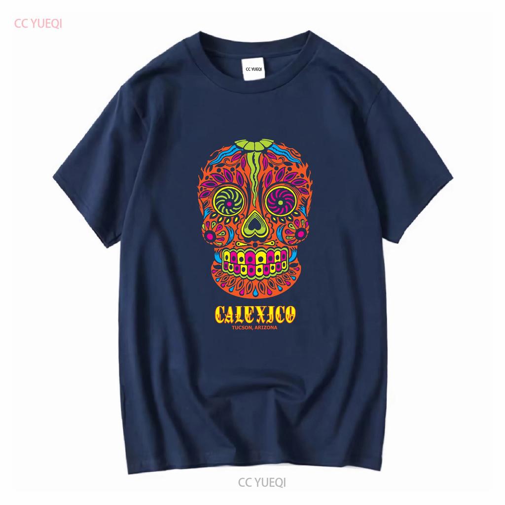 Calexico Dia De Los Muertos Graphic Cotton Unisex T Shirt Tee Vintage Washed Homme Versatile Breathable Soft Slightly