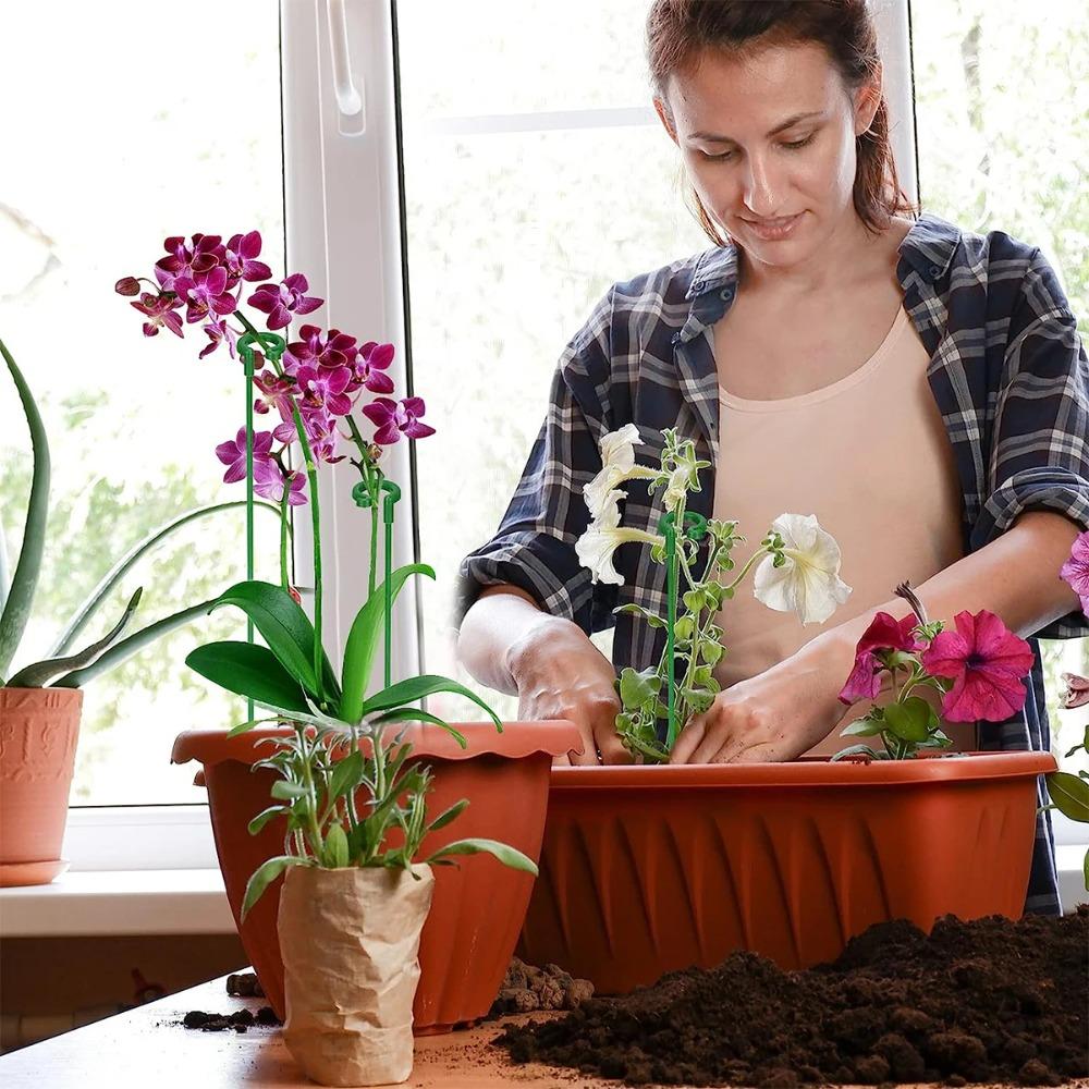 10PCS Anti Lodging Butterflies Orchid Potted Fixing Rods Flower Holder Pole  For Indoor Outdoor