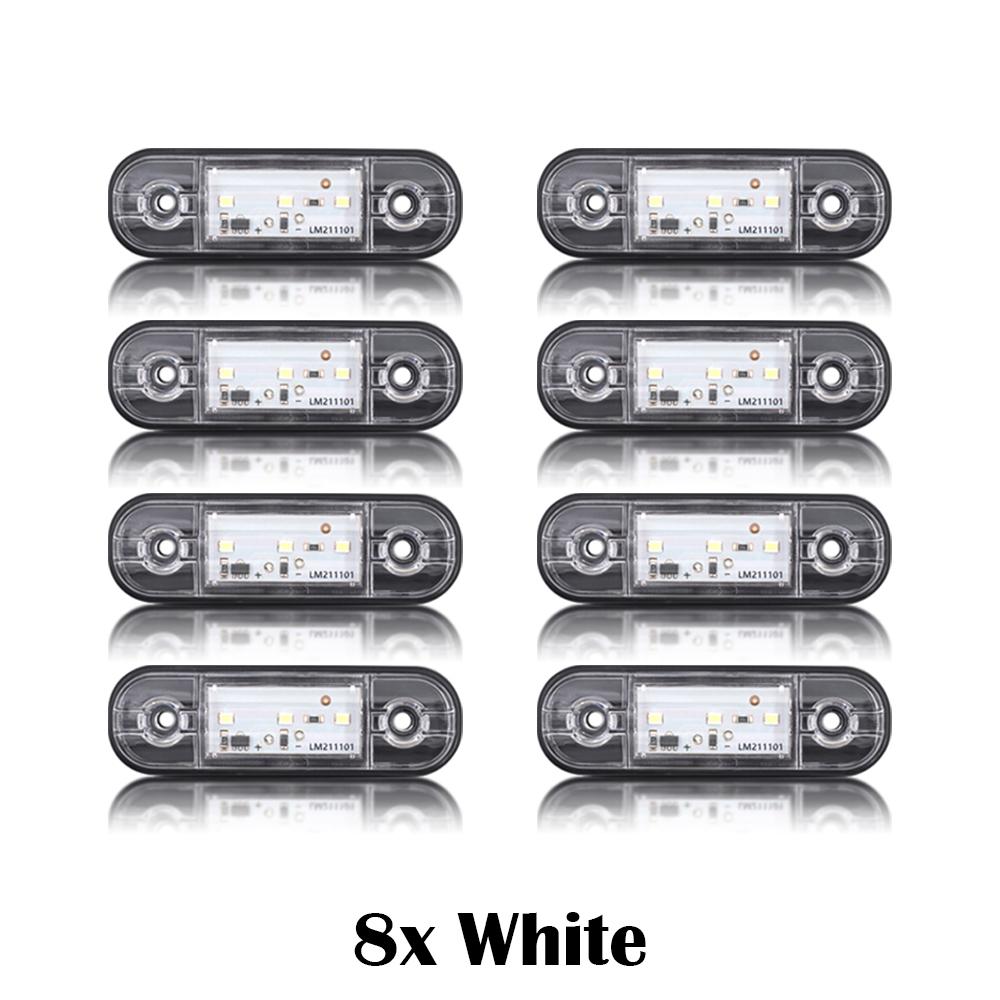

HAKITO 8x/10x 12V 24V 3 Car External LED Side Marker light Warning Light Turn Signal Brake Trailer Truck Lamp Clearance light 8x white
