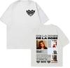 Singer Dela Rose Album Tour 2025 Cover T-shirts Men Women Clothing Oversized Retro Hip Hop T Shirt Casual Short Sleeve Tee Shirt