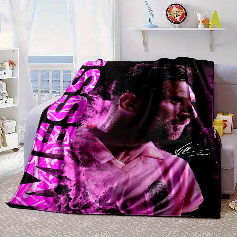 Messi's Pink Portable Blanket/Soft Blanket Bedding Blanket Suitable for Travel Camping Living Rooms Offices Sofas Fan Gifts