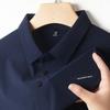 Eisseide Nahtloses Kurzarm-Poloshirt Herren Business Casual Dünnes Brokat-Ammoniak-T-Shirt Revers Halbarm-T-Shirt Top