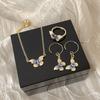 French Retro Oil Drop Butterfly Metal Necklace Female Design Sense Niche Personality Simple Temperament Fashion Earrings Ring